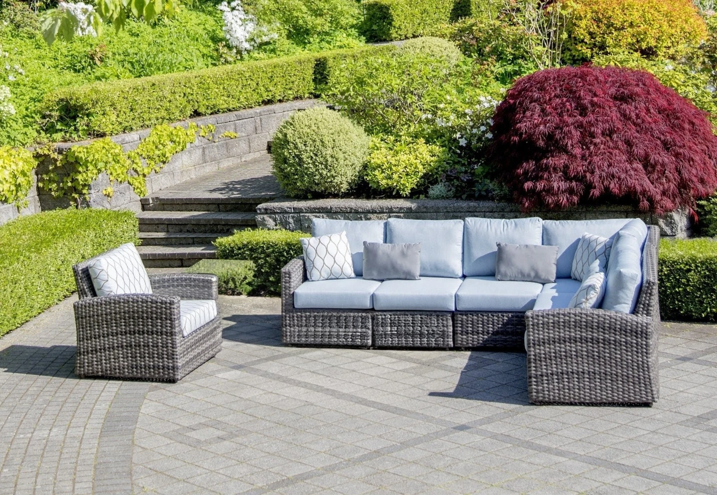 Premium 4pc Ratana Portfino Modular Patio Sectional