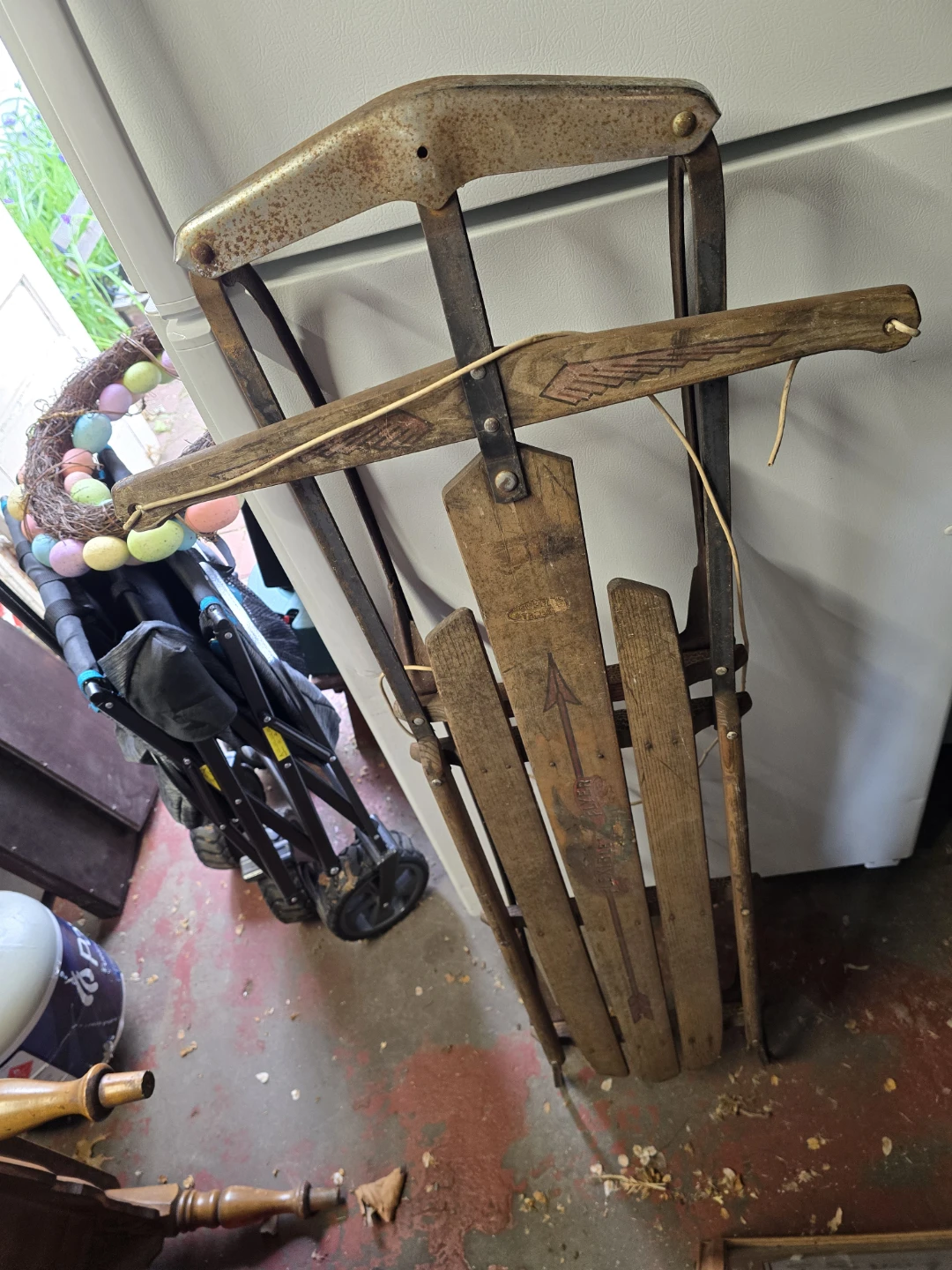 Vintage Wood and Metal Sled