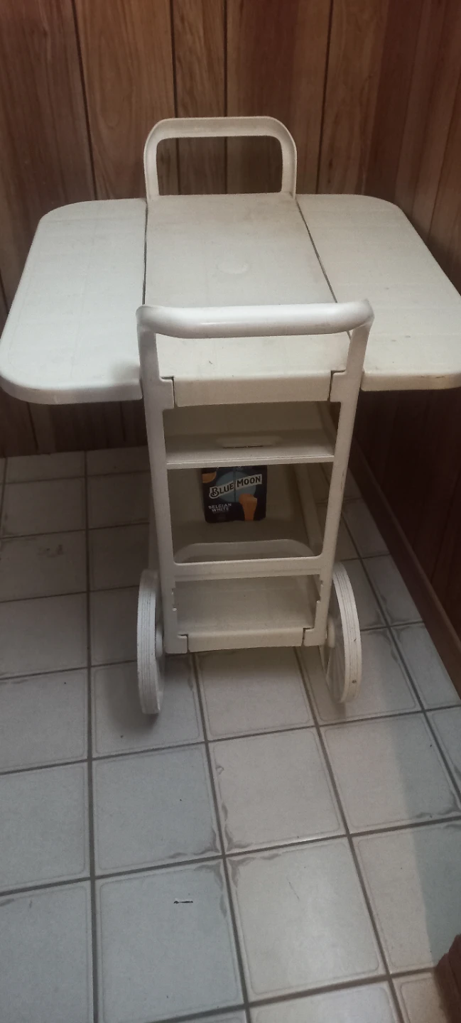 Vintage White Rolling Cooler Cart with Wheels - photo 4