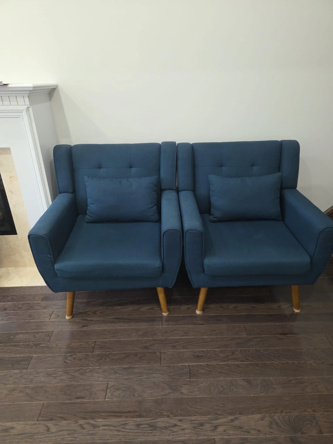 Two Teal Accent Chairs