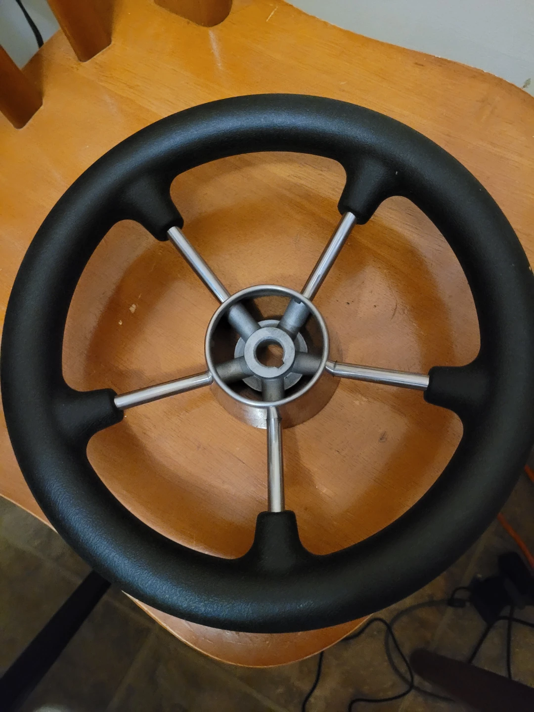 Stainless Steel 5 Spoke Boat Marine Steering Wheel