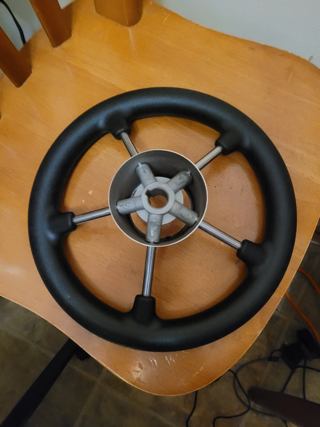 Stainless Steel 5 Spoke Boat Marine Steering Wheel - photo 2