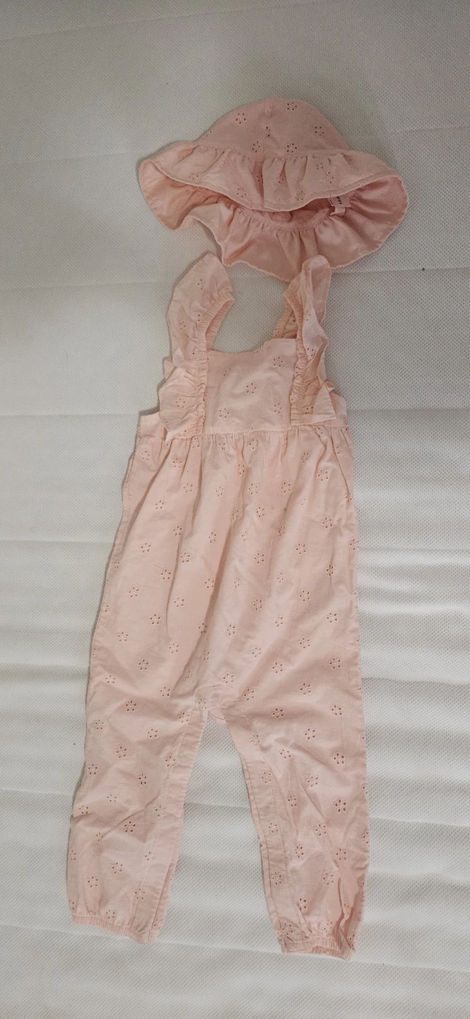 Carter's Baby Girl Romper and Sun Hat Set - Pink - 24 Months