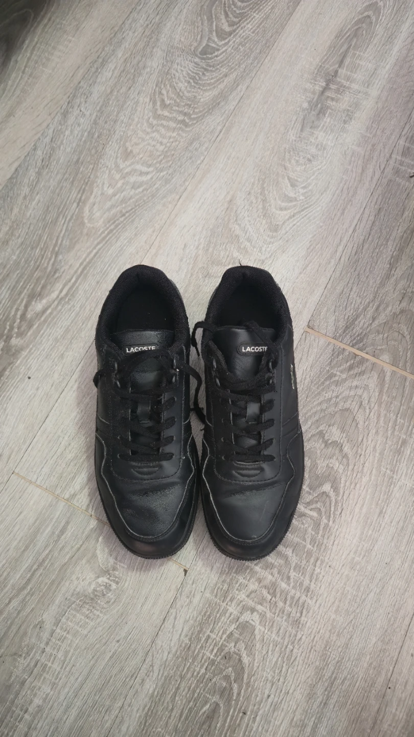 Black Lacoste Leather Sneakers
