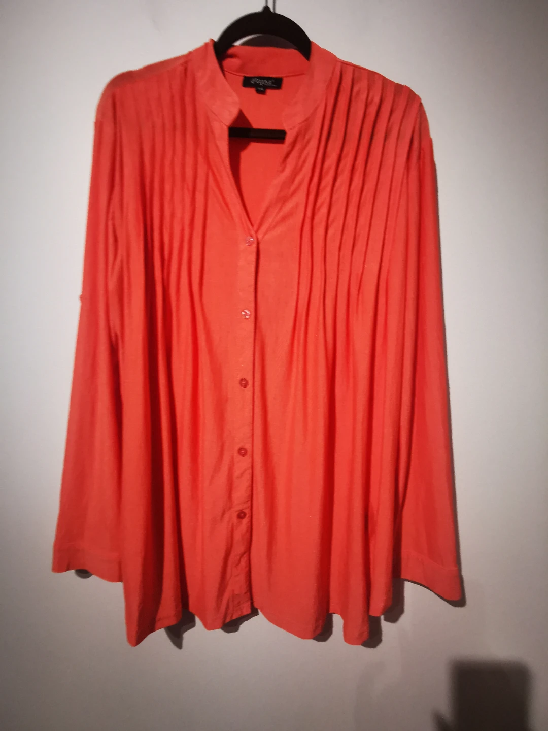 Papa Vancouver Orange Pleated Button-Up BlouseXxl - photo 3
