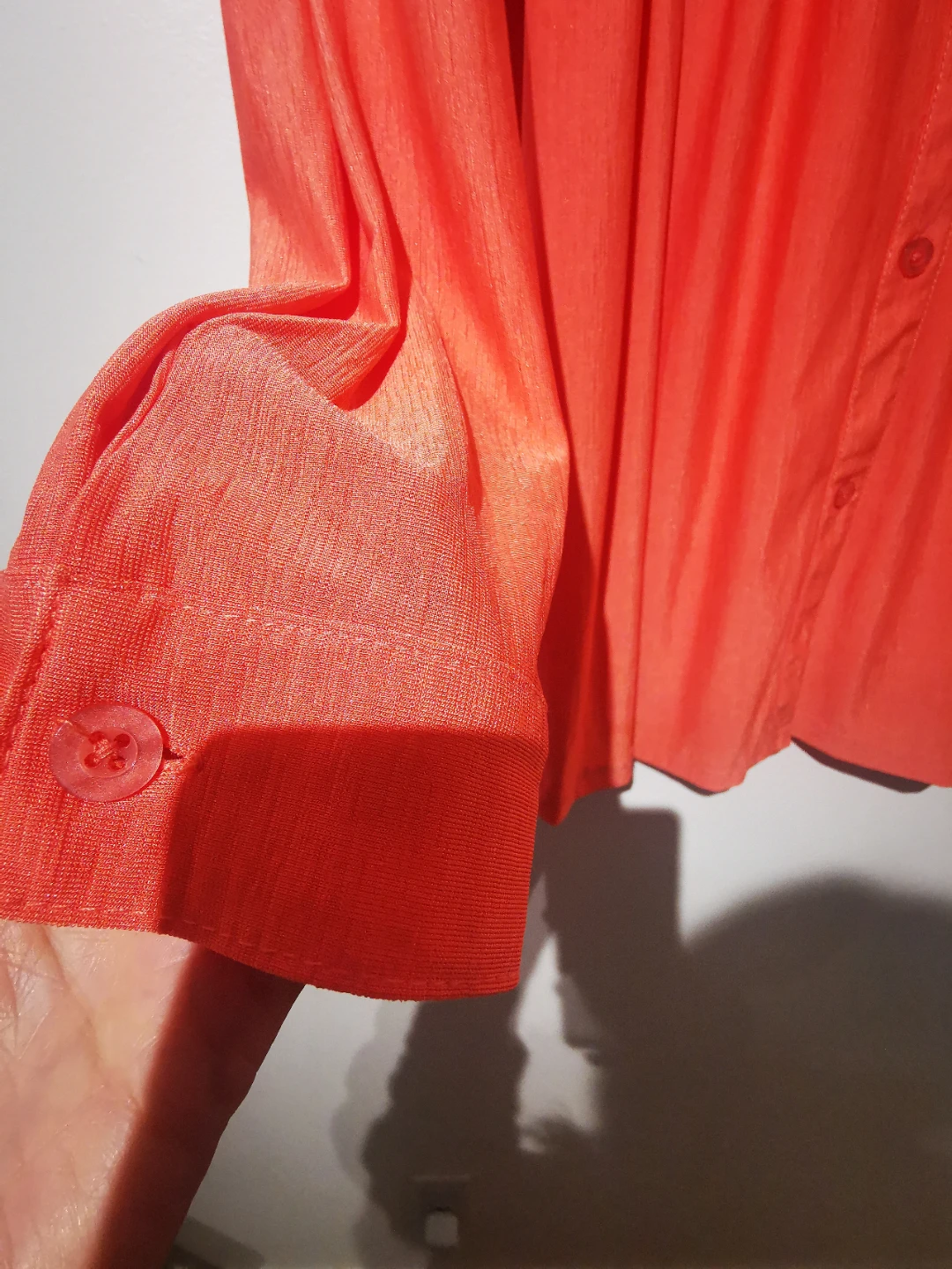 Papa Vancouver Orange Pleated Button-Up BlouseXxl - photo 4