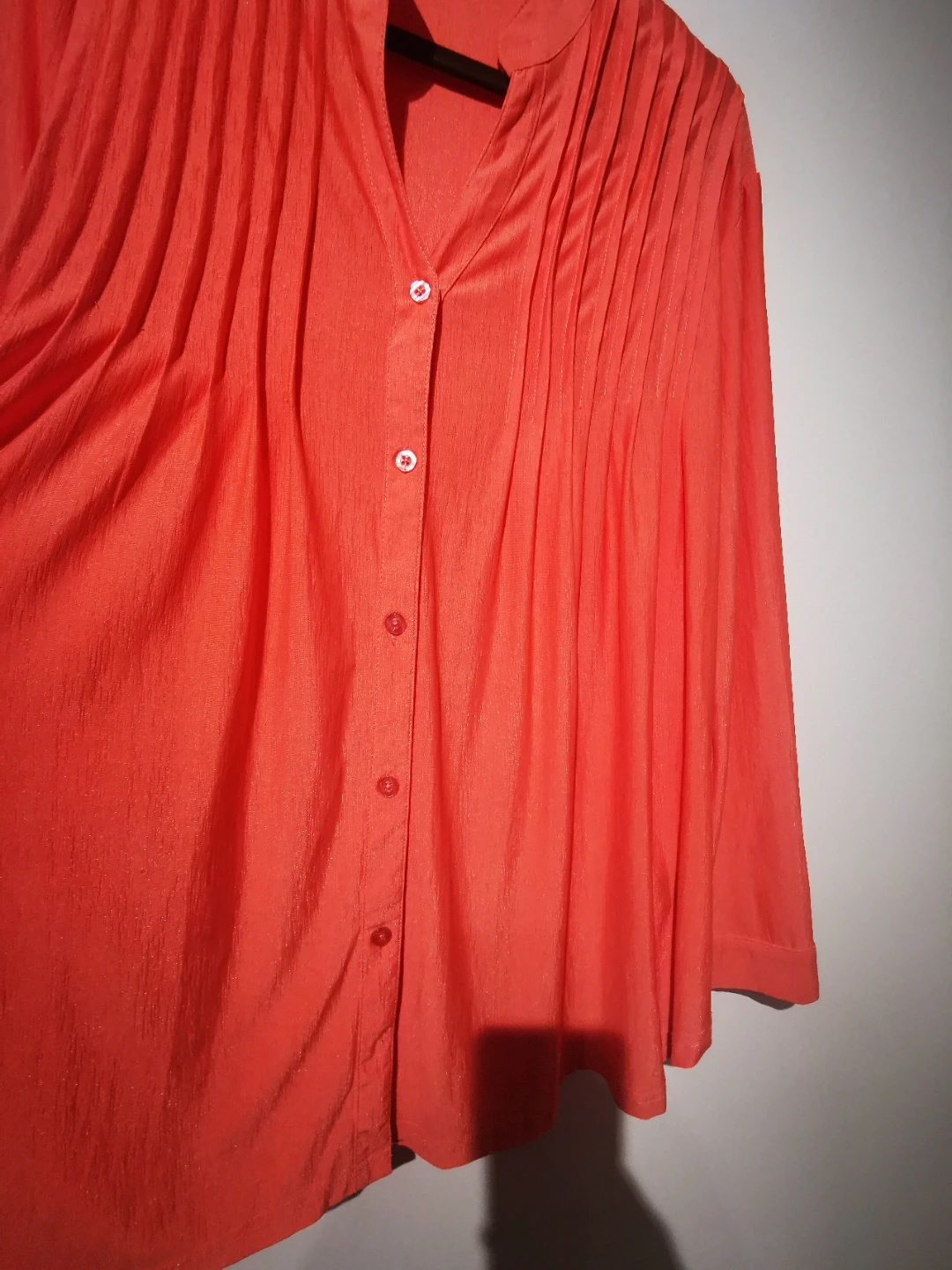 Papa Vancouver Orange Pleated Button-Up BlouseXxl - photo 5
