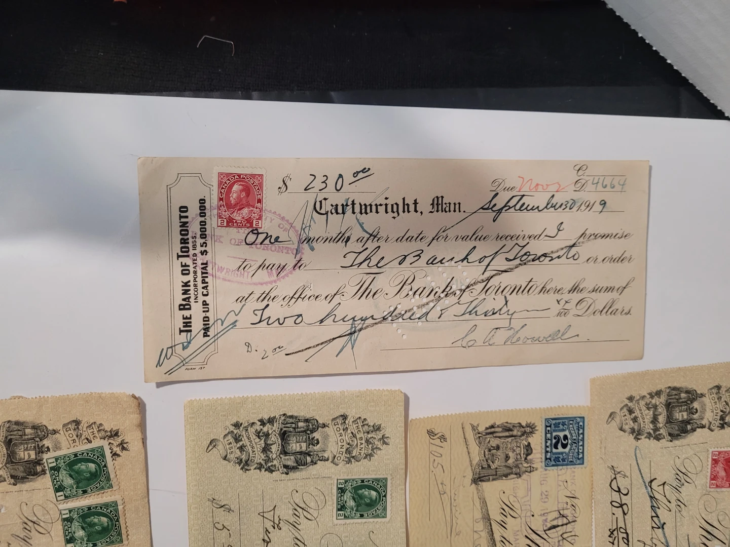 Collection of Antique Bank of Toronto Cheques - photo 2