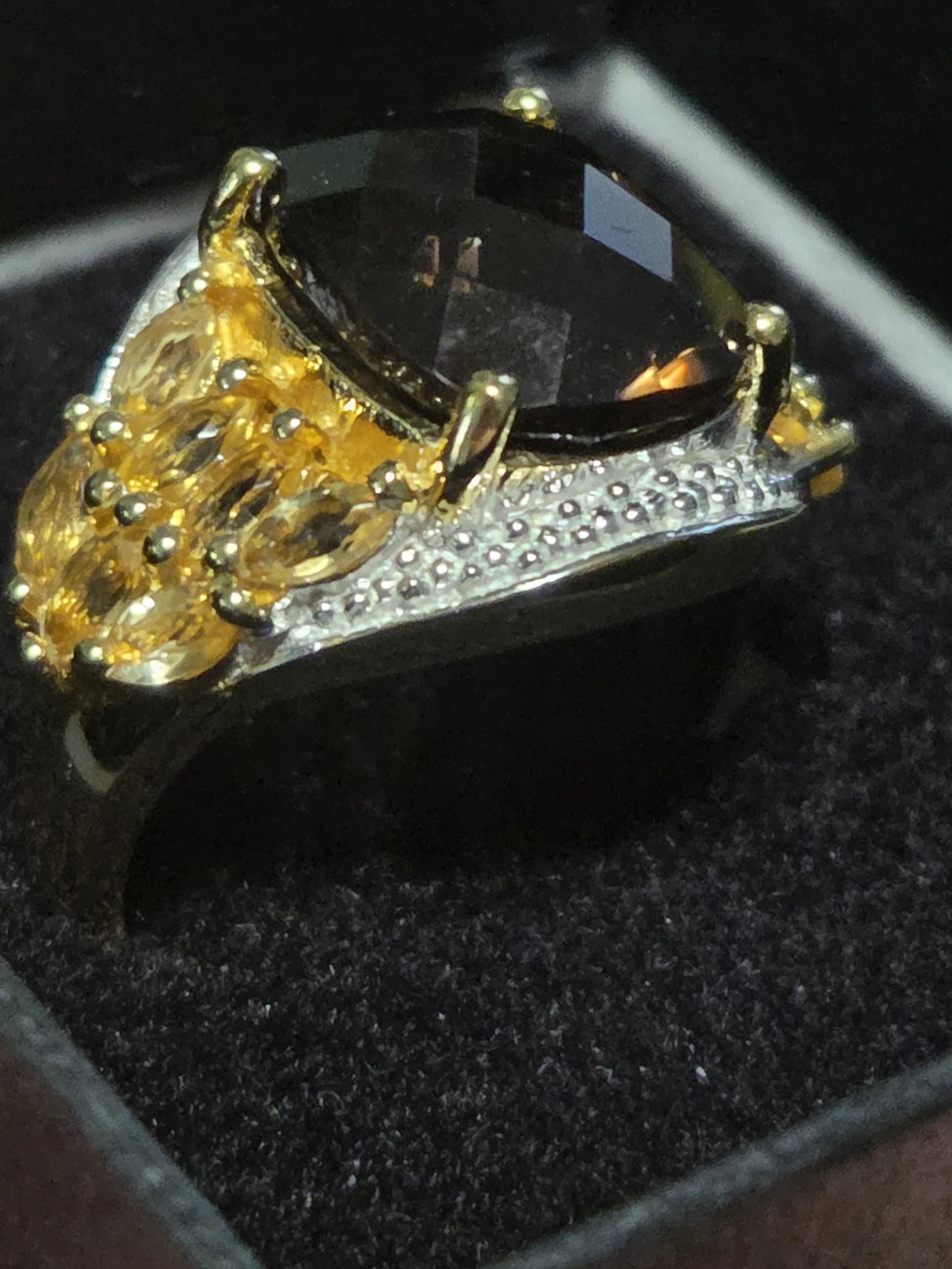 Citrine and Topaz 14K-GP ring
