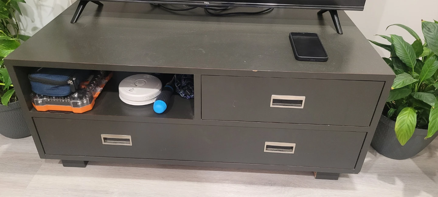 Dark Grey TV Stand with Drawers - photo 3