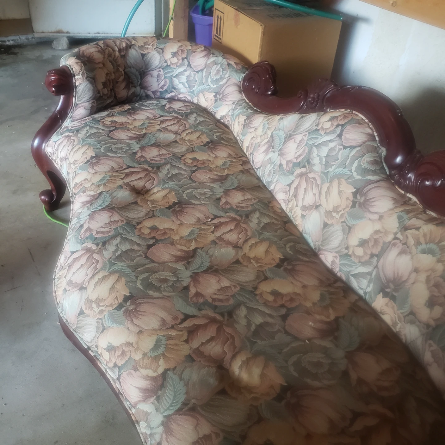 Floral Chaise Lounge with Wooden Frame - photo 3