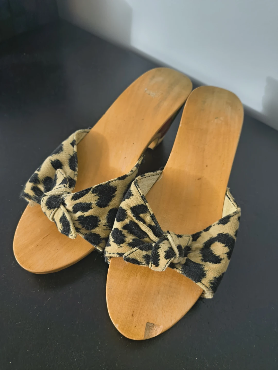 Vintage Lucky Lou wooden shoes. Rockabilly, pin up girl apparel - photo 5