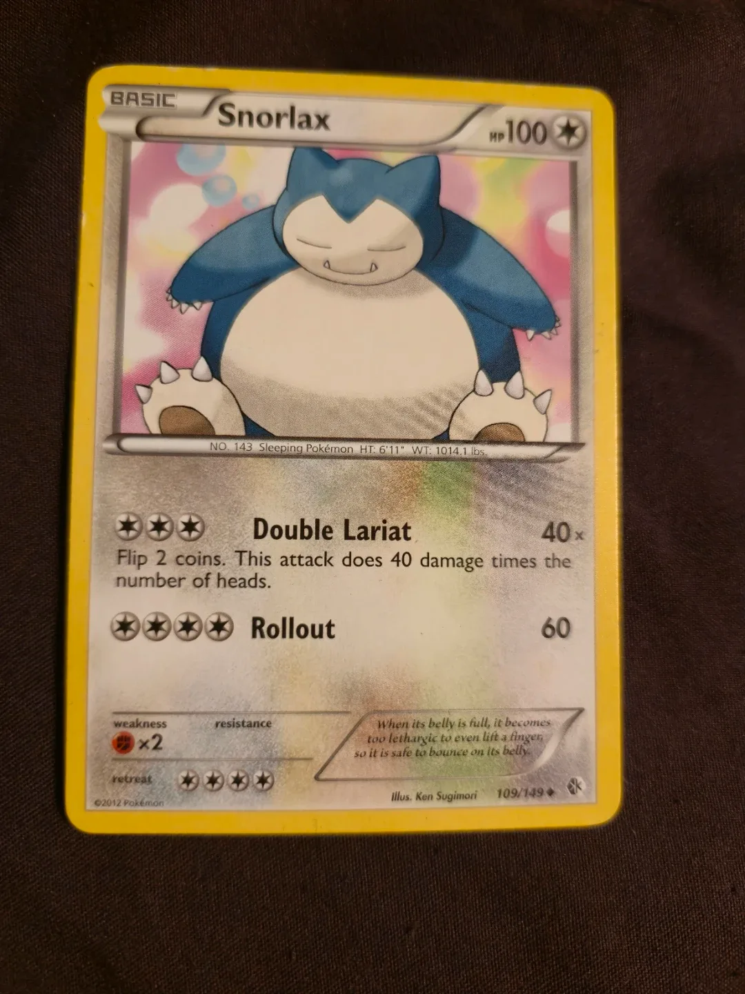 Pokemon Snorlax Card