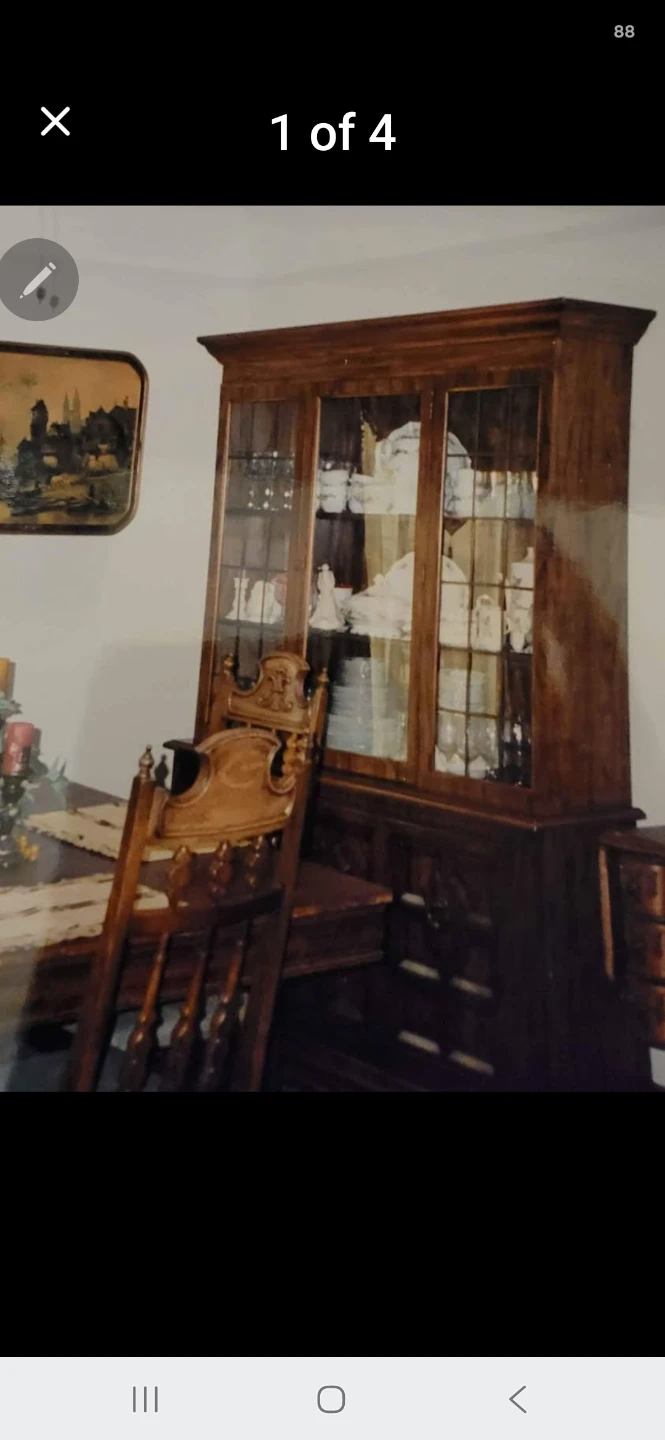 Wooden China Cabinet with Glass Doors