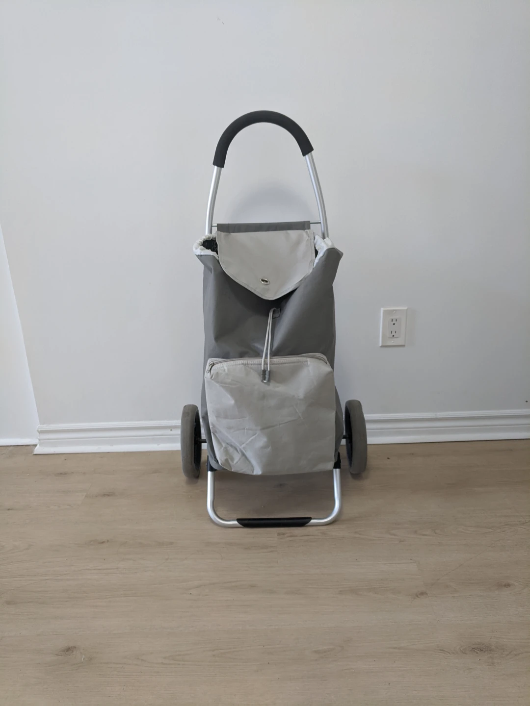 Grey Rolling Shopping Cart