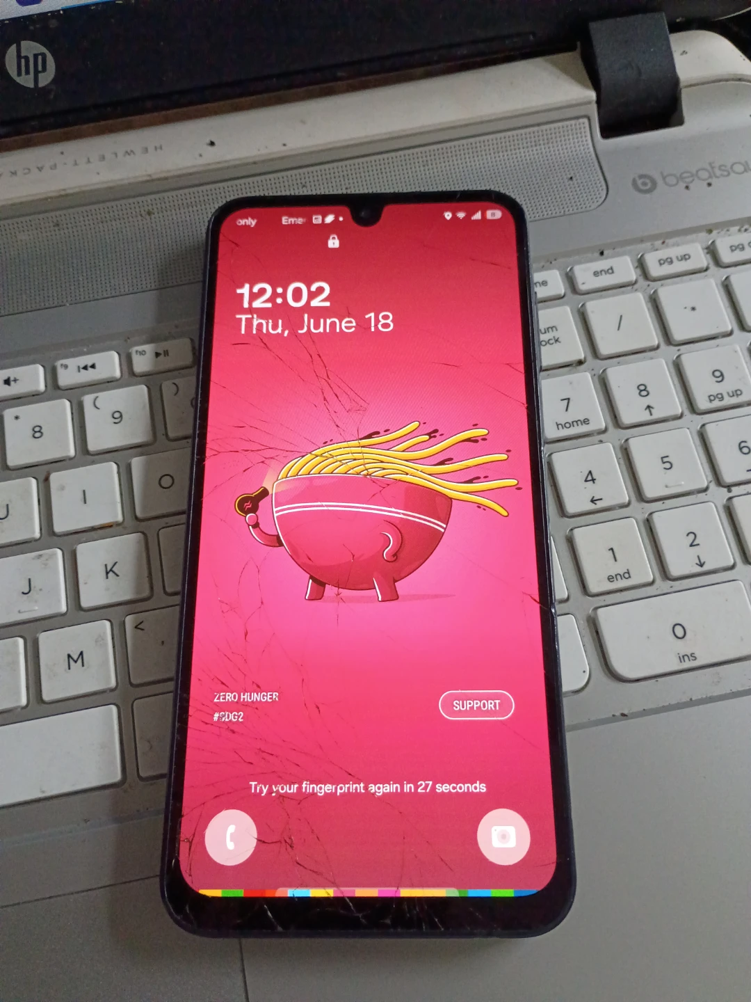 Samsung Smartphone with Cracked Screen