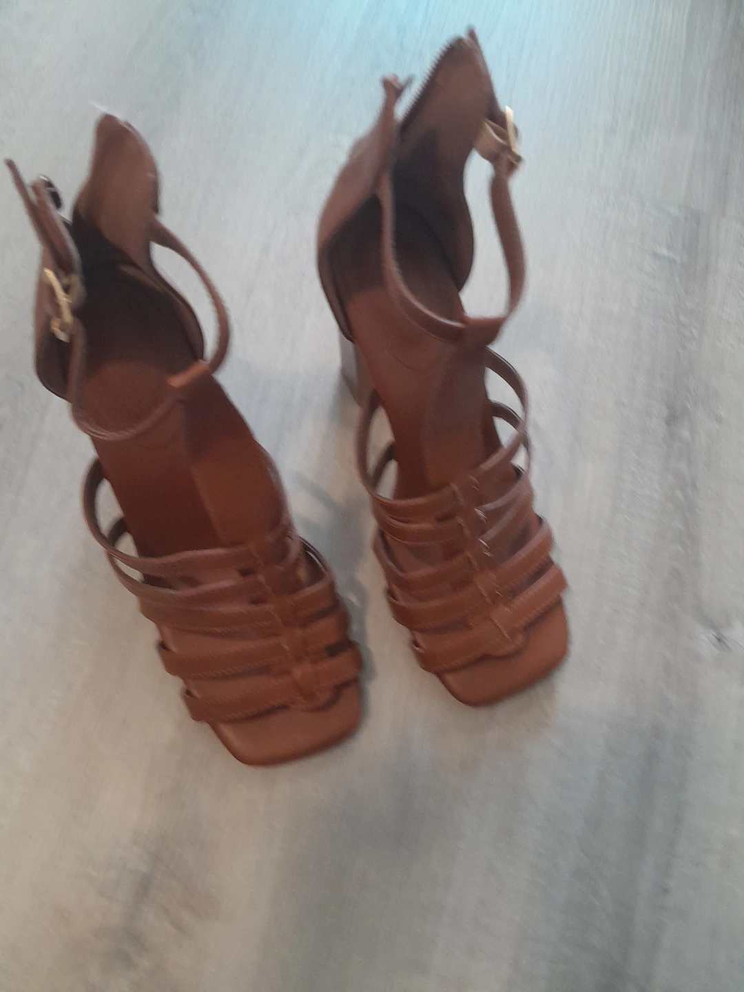 Brown Strappy Heeled Sandals