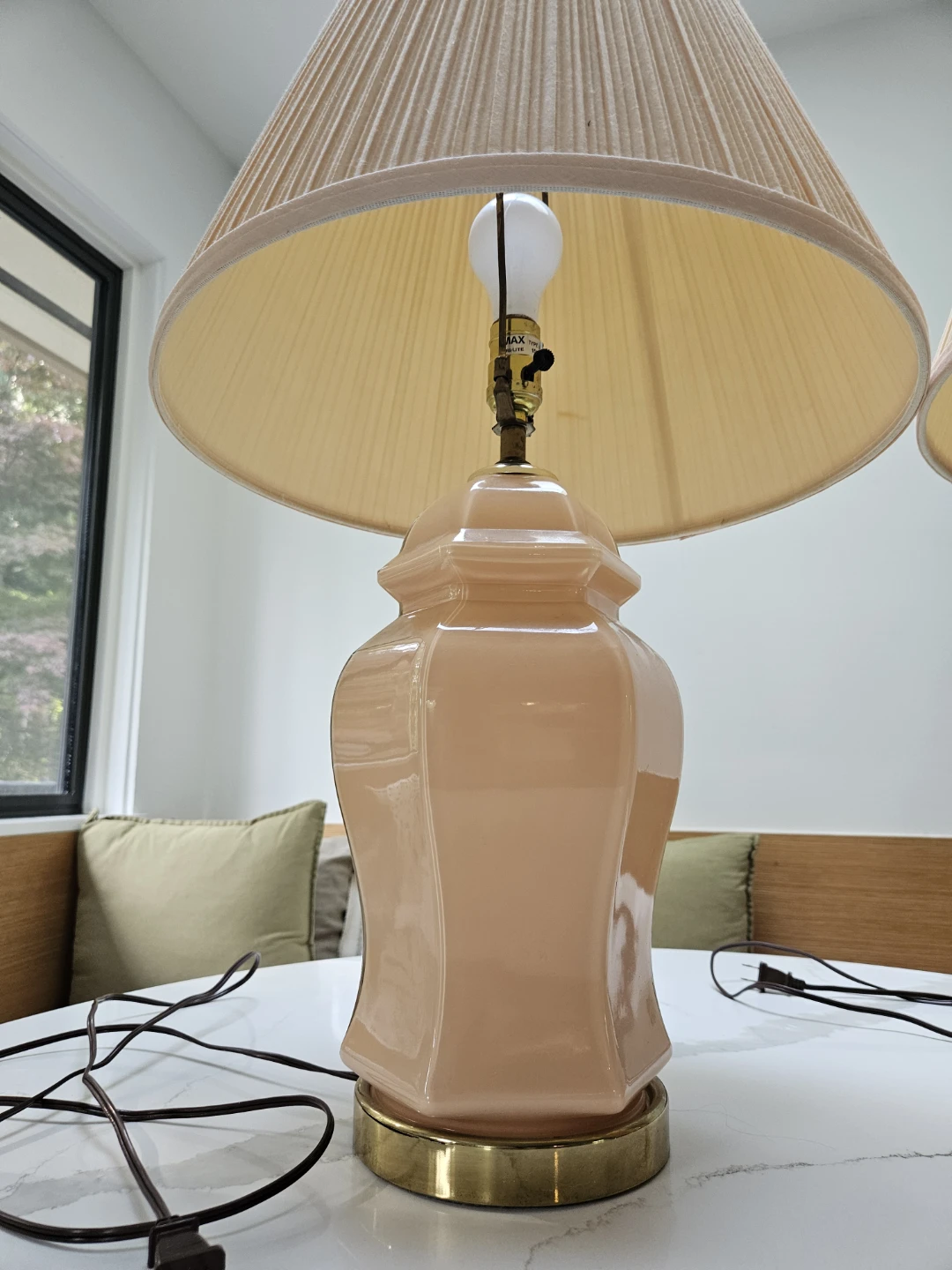 Vintage large ginger jar table lamp pair - photo 3