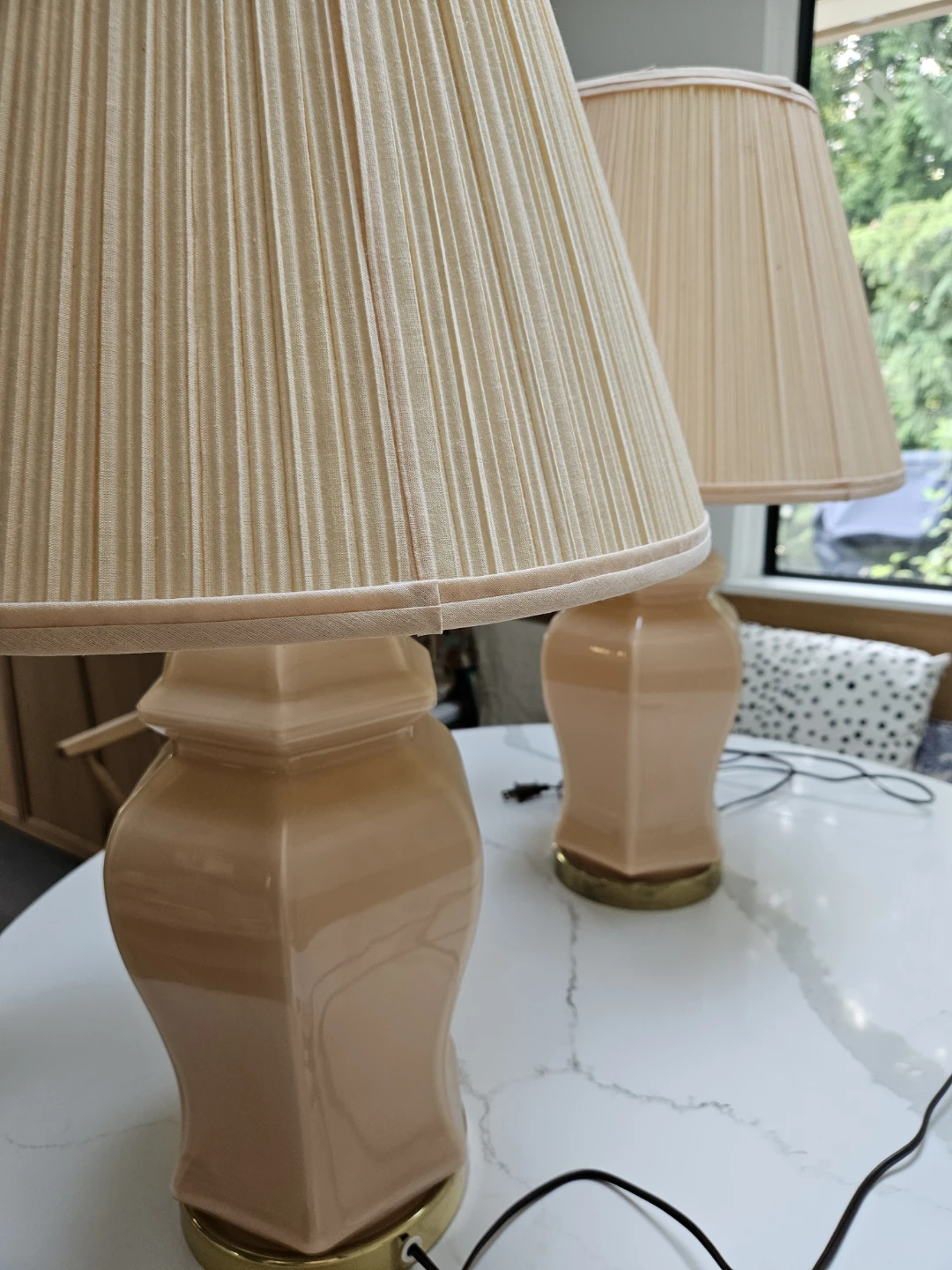 Vintage large ginger jar table lamp pair - photo 5