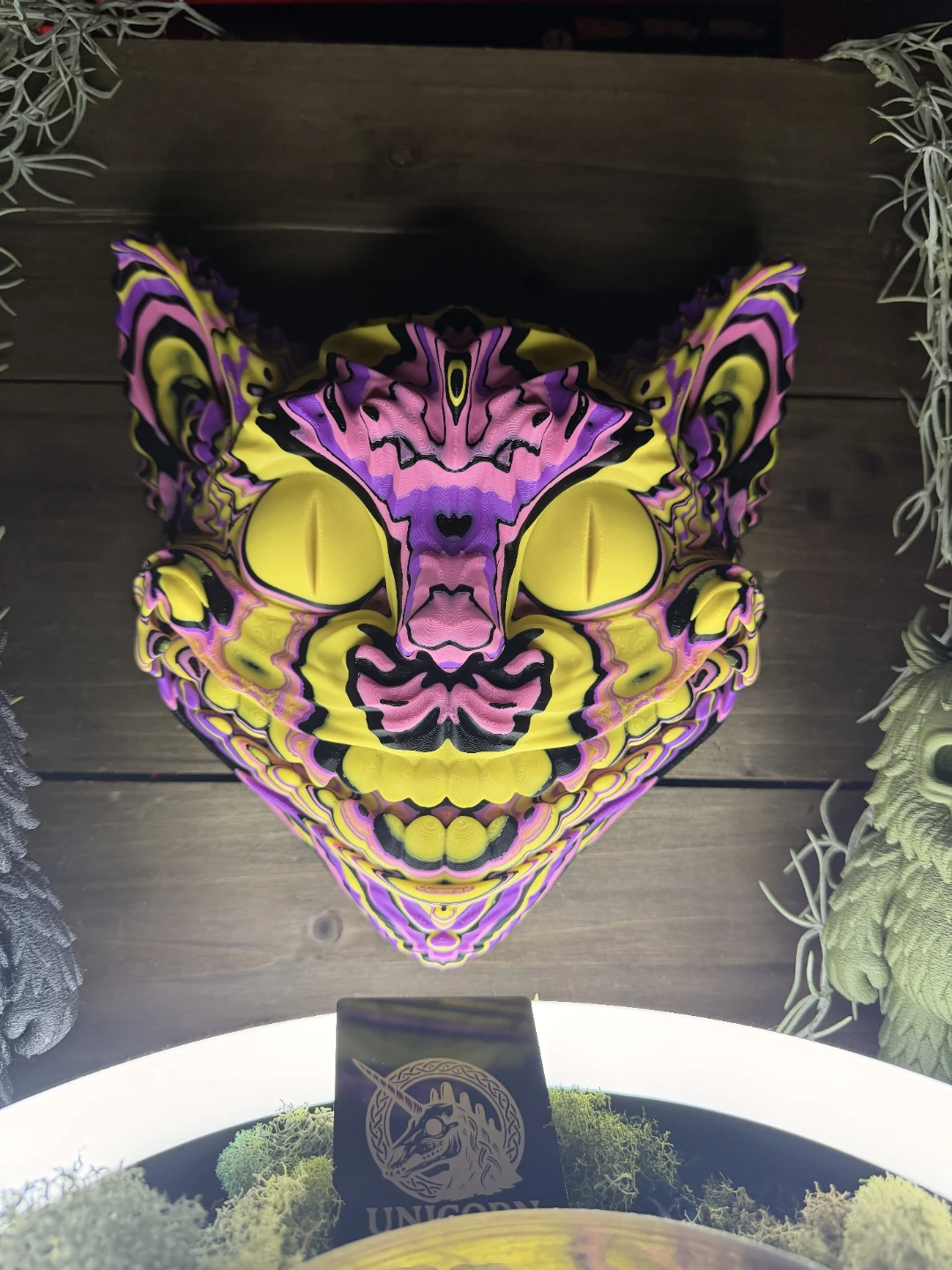 Psychedelic Cat Head Wall Mount Art - photo 4