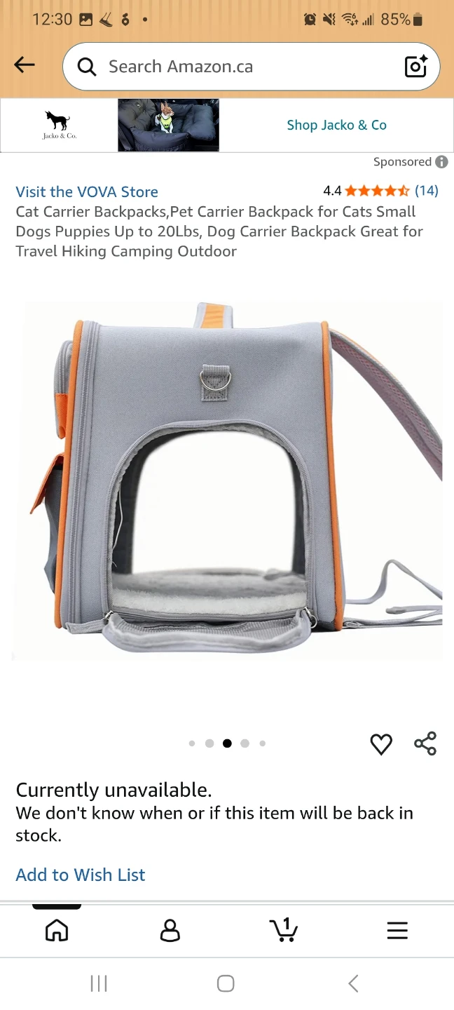 Orange and grey pet carrier/backpack - photo 3