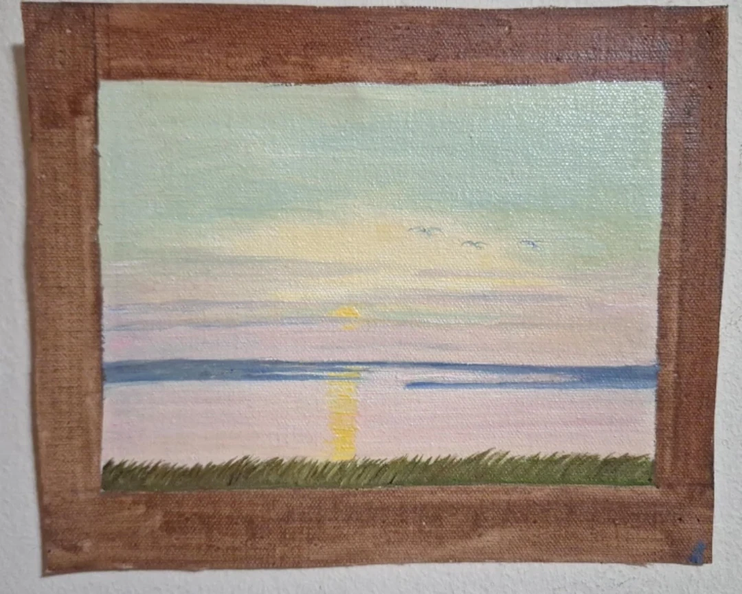 Original Oil Painting of a Sunset Landscape