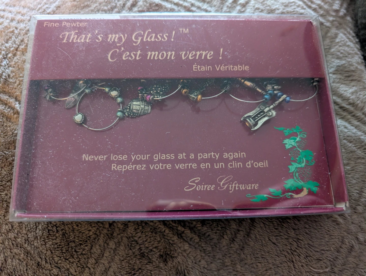 Soirée Giftware "That's My Glass" Pewter Wine Charms ⚽