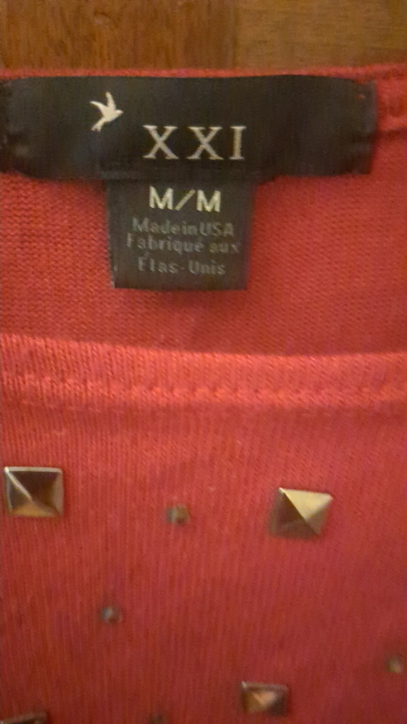 XXI Studded Dolman Sleeve Top M/M Red - photo 3
