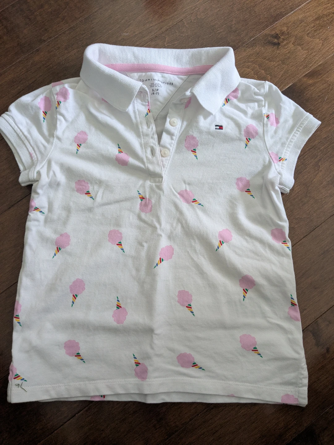 Tommy Hilfiger Kids Polo Shirt S/P (6-7) Cotton Candy Print