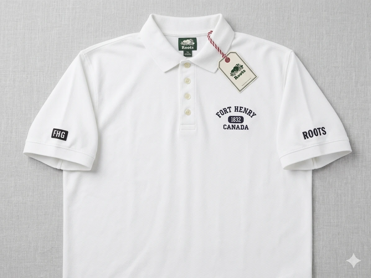 Roots Fort Henry Polo Shirt XL/TG White