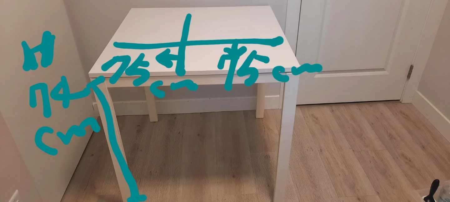 White Square Table - 75cm x 75cm - photo 3