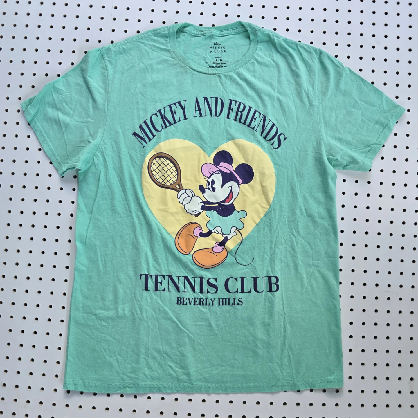 Disney Minnie Mouse Tennis Club T-Shirt - Size L - Turquoise