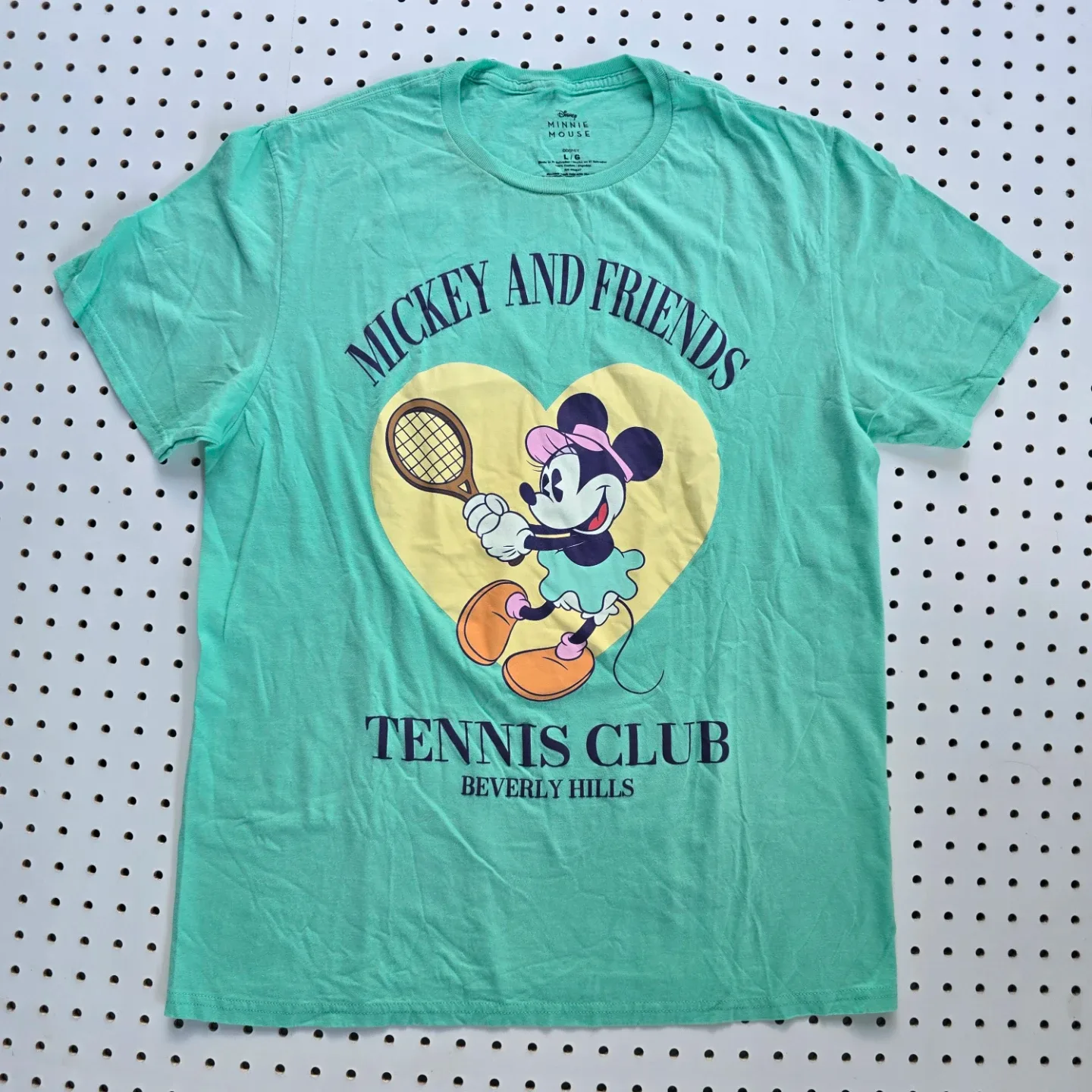 Disney Minnie Mouse Tennis Club T-Shirt - Size L - Turquoise