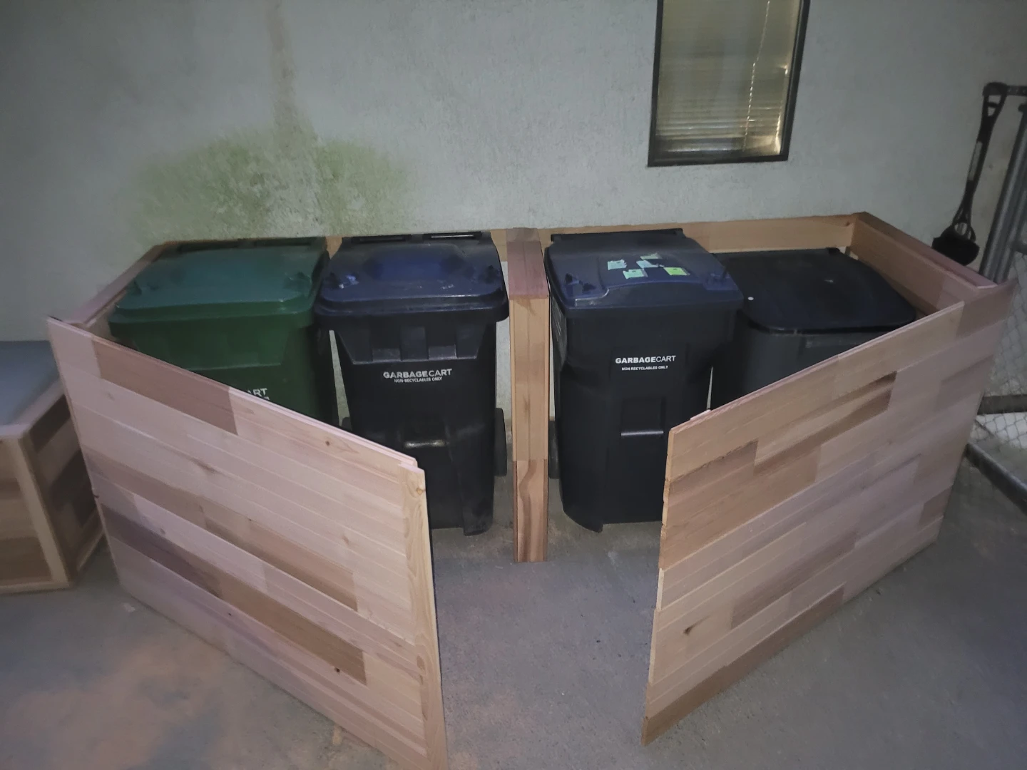 Wooden Outdoor Garbage Bin Enclosure - photo 2
