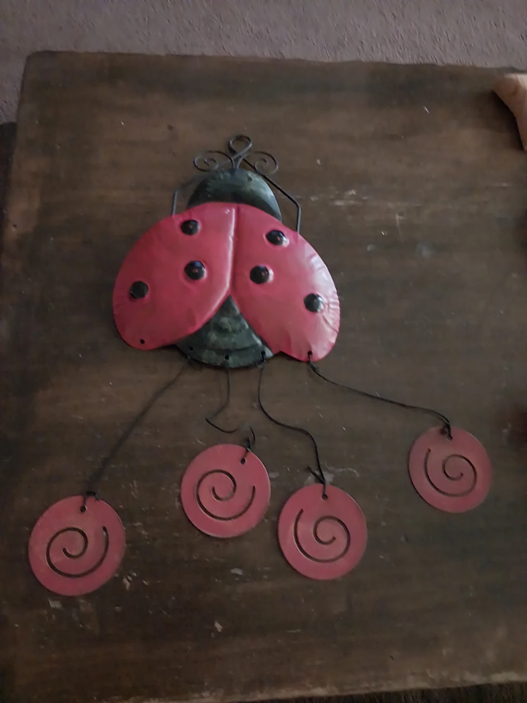 Ladybug Wind Chime Wall Decor