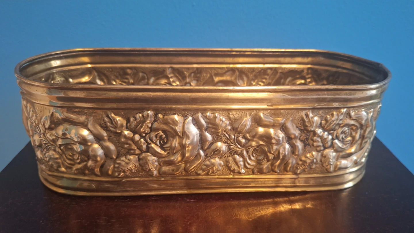 Vintage Ornate Brass Planter/Jardiniere - photo 2