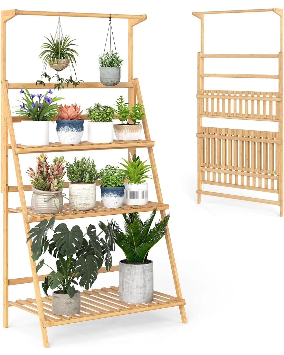 Multi-tier Foldable Bamboo Plant Stand - photo 4
