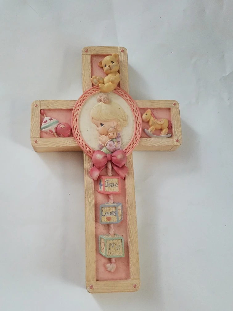 Precious Moments Cross "Jesus Loves Me"