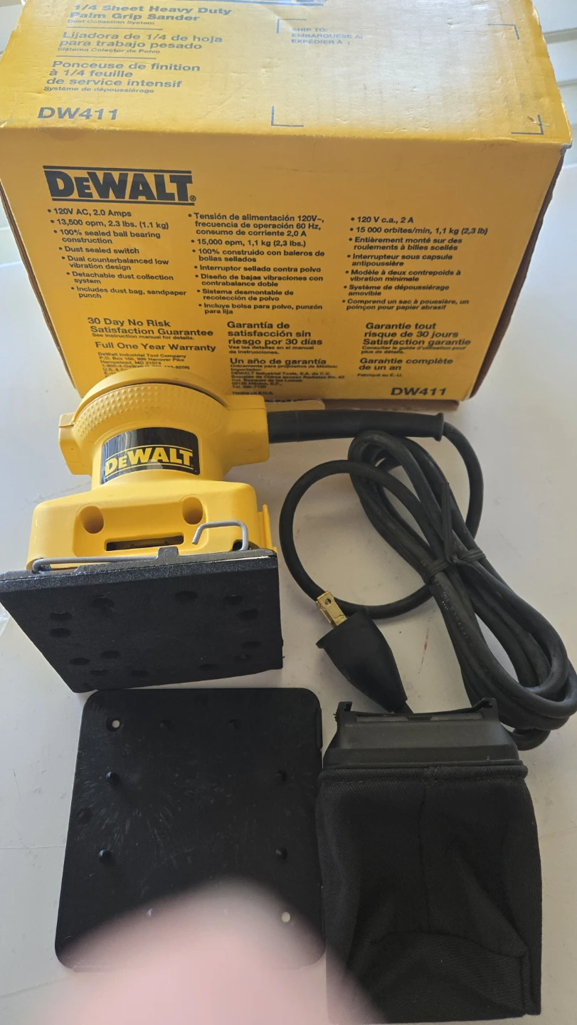 DEWALT DW411 1/4 Sheet Heavy Duty Palm Grip Sander - photo 3