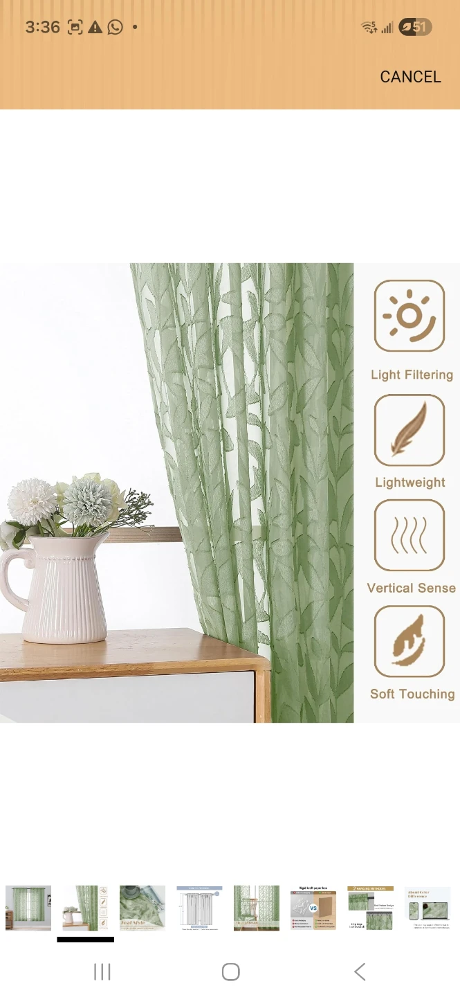 Light Green Leaf Style Curtains - photo 2