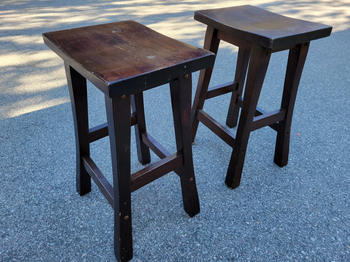 Set of 2 Wooden Stools. $10 Each. - photo 2