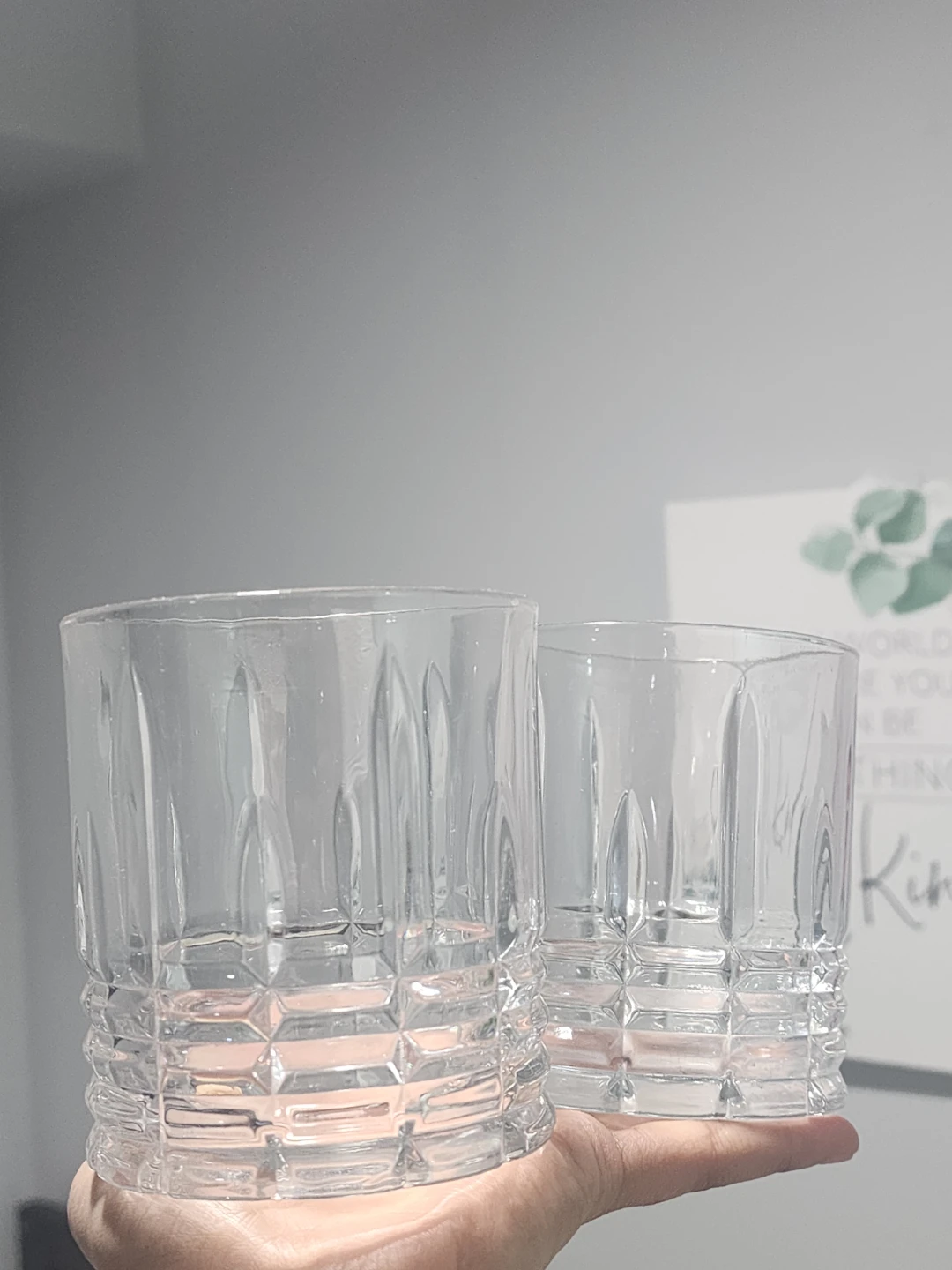 Set of 2 Clear Glass Tumblers