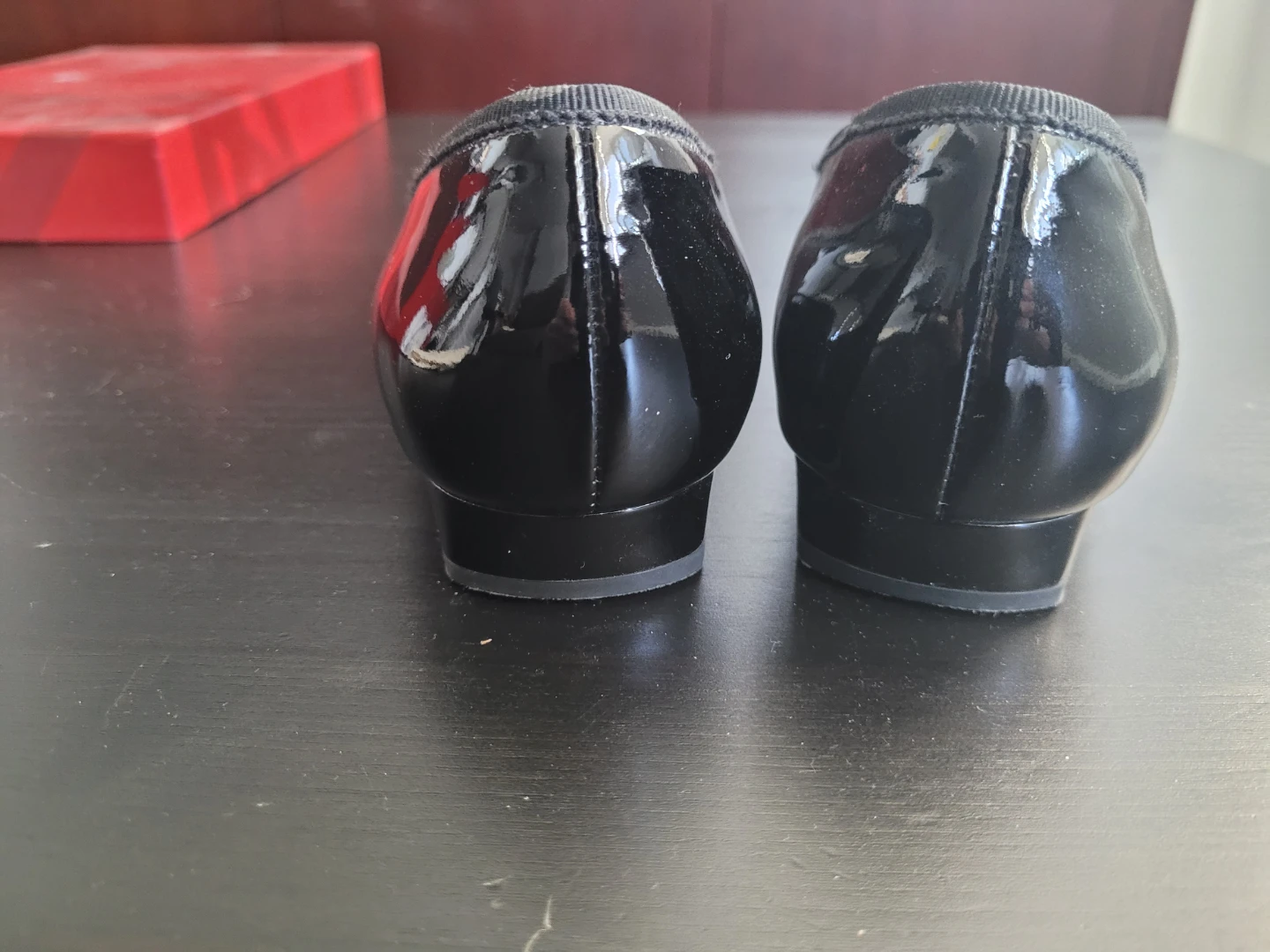 Salvatore Ferragamo Black Patent Leather Ballet Flats