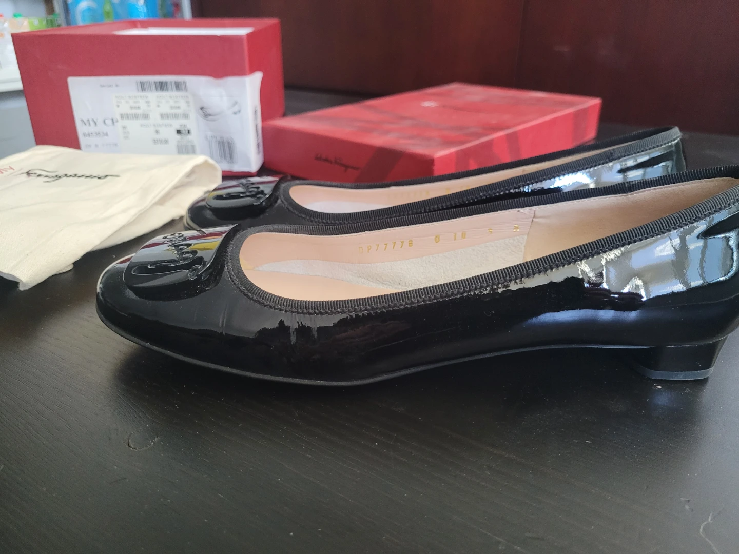 Salvatore Ferragamo Black Patent Leather Ballet Flats - photo 3