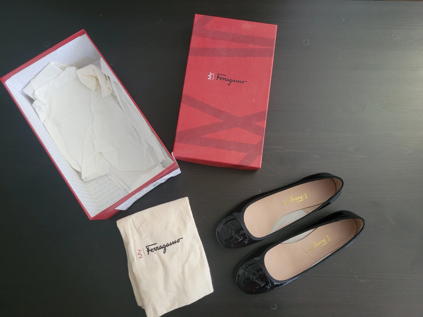Salvatore Ferragamo Black Patent Leather Ballet Flats - photo 4