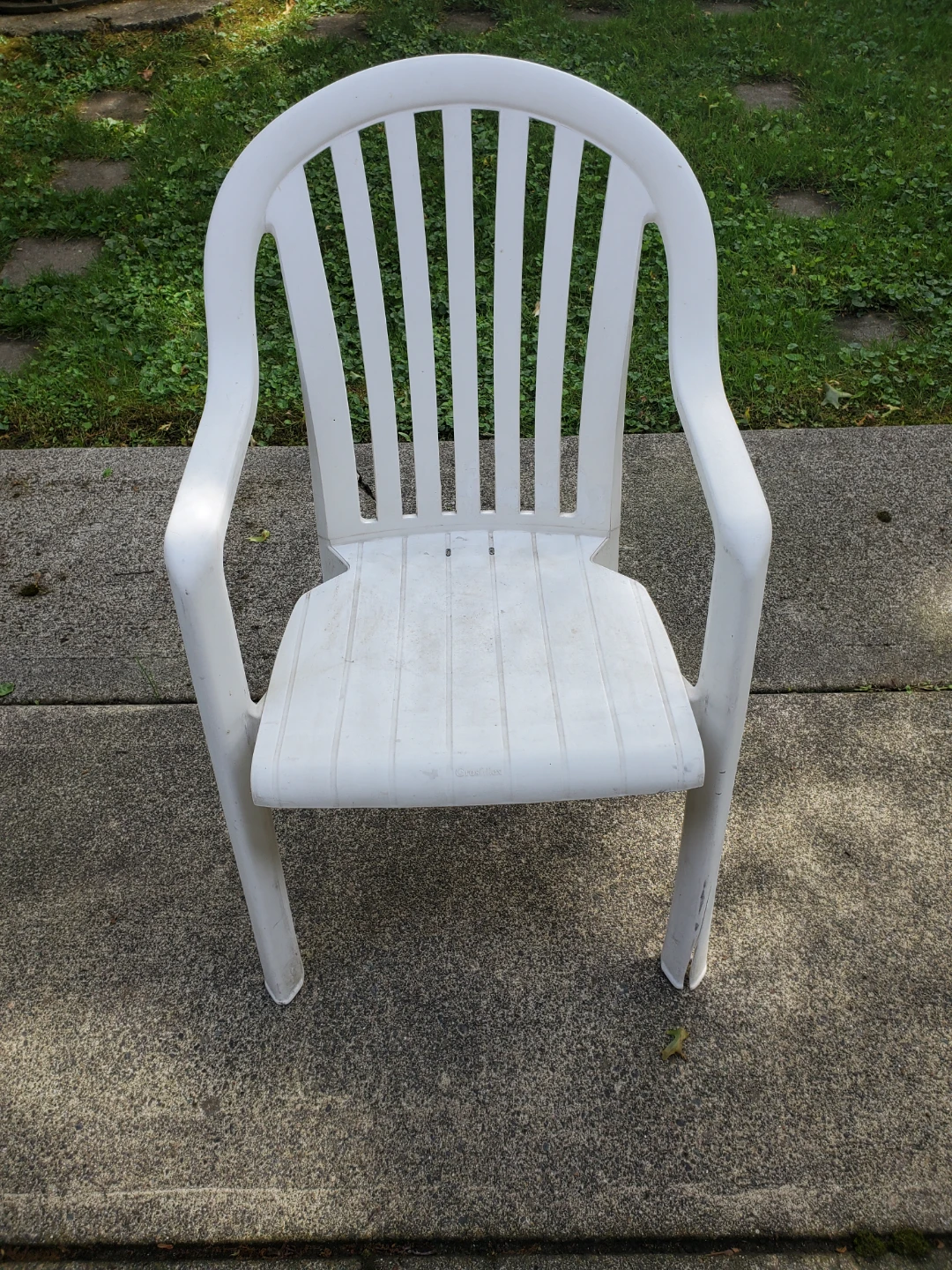 White Plastic Patio Chair