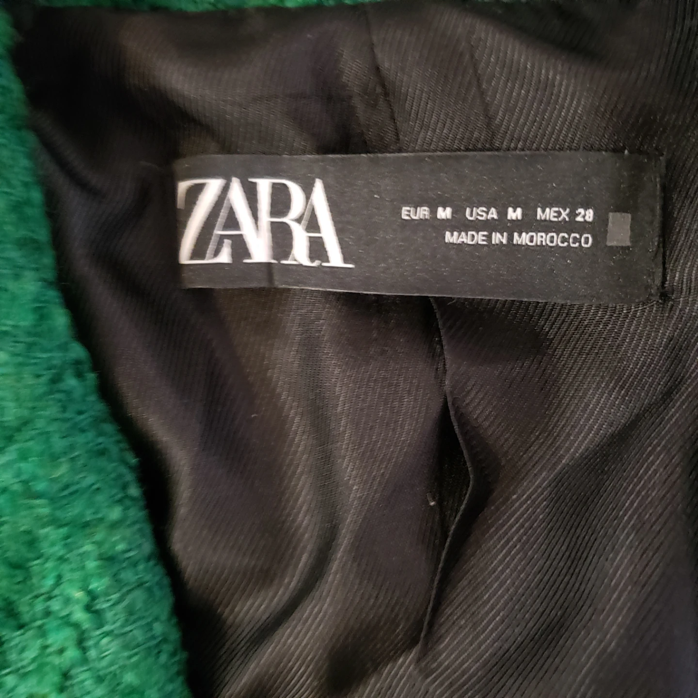 Zara Green Textured Blazer - Size M - photo 2
