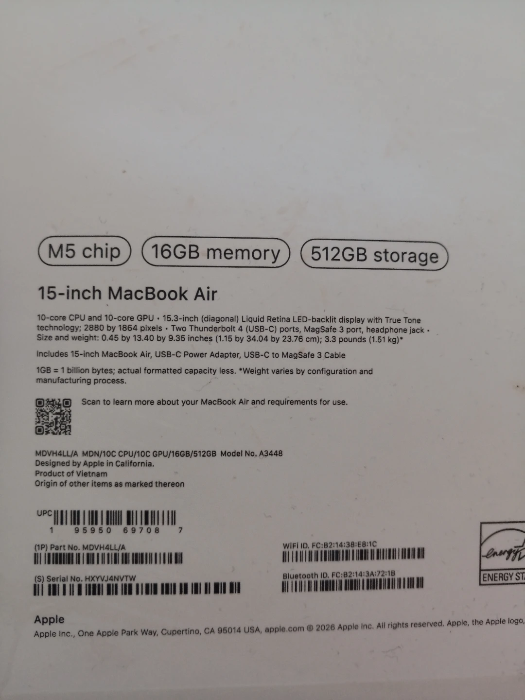 (Box Only) Apple MacBook Air 15-inch - photo 4