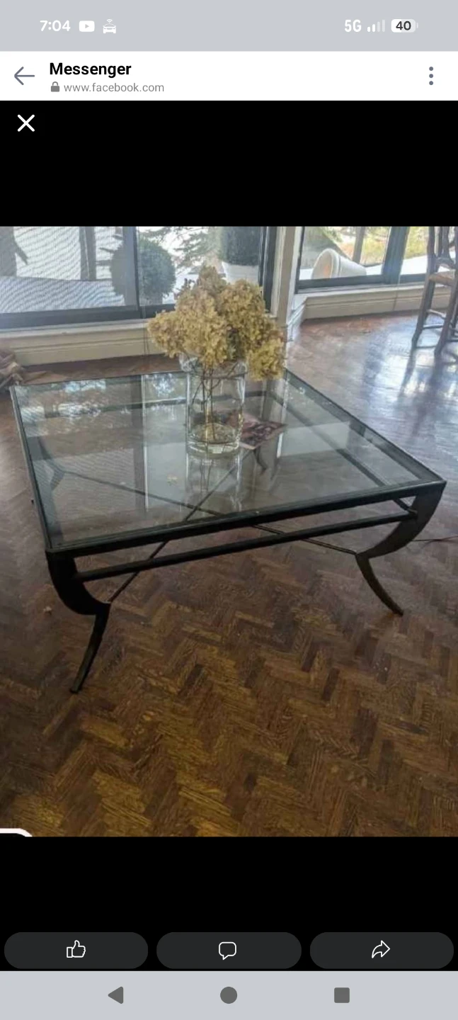 Glass and Metal Coffee Table