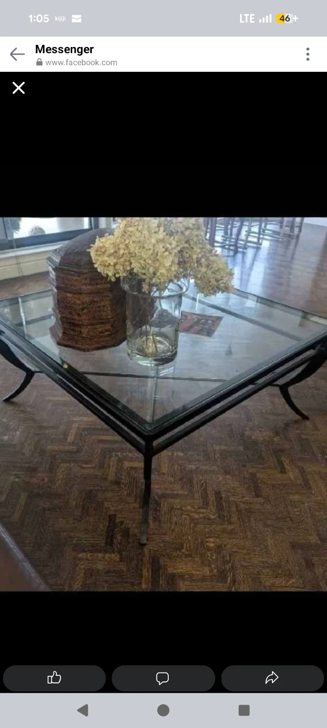 Glass and Metal Coffee Table - photo 2